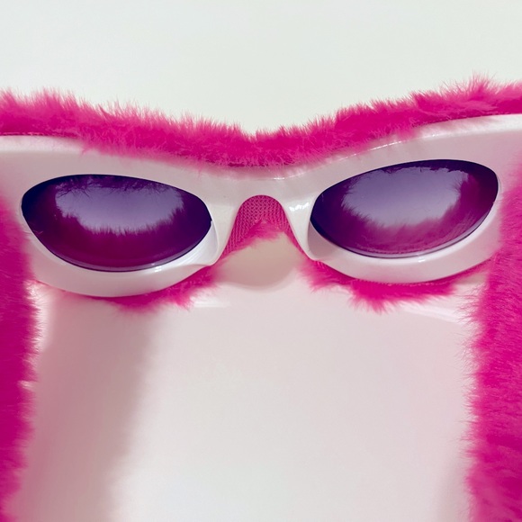 NEW Trendy Oversize Celebrity Punk Soft Fur UV400 Handmade Sunglasses HOT PINK - Picture 7 of 7